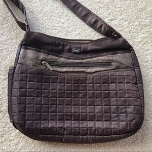 LUG Aerial Brown Quilted Crossbody Bag